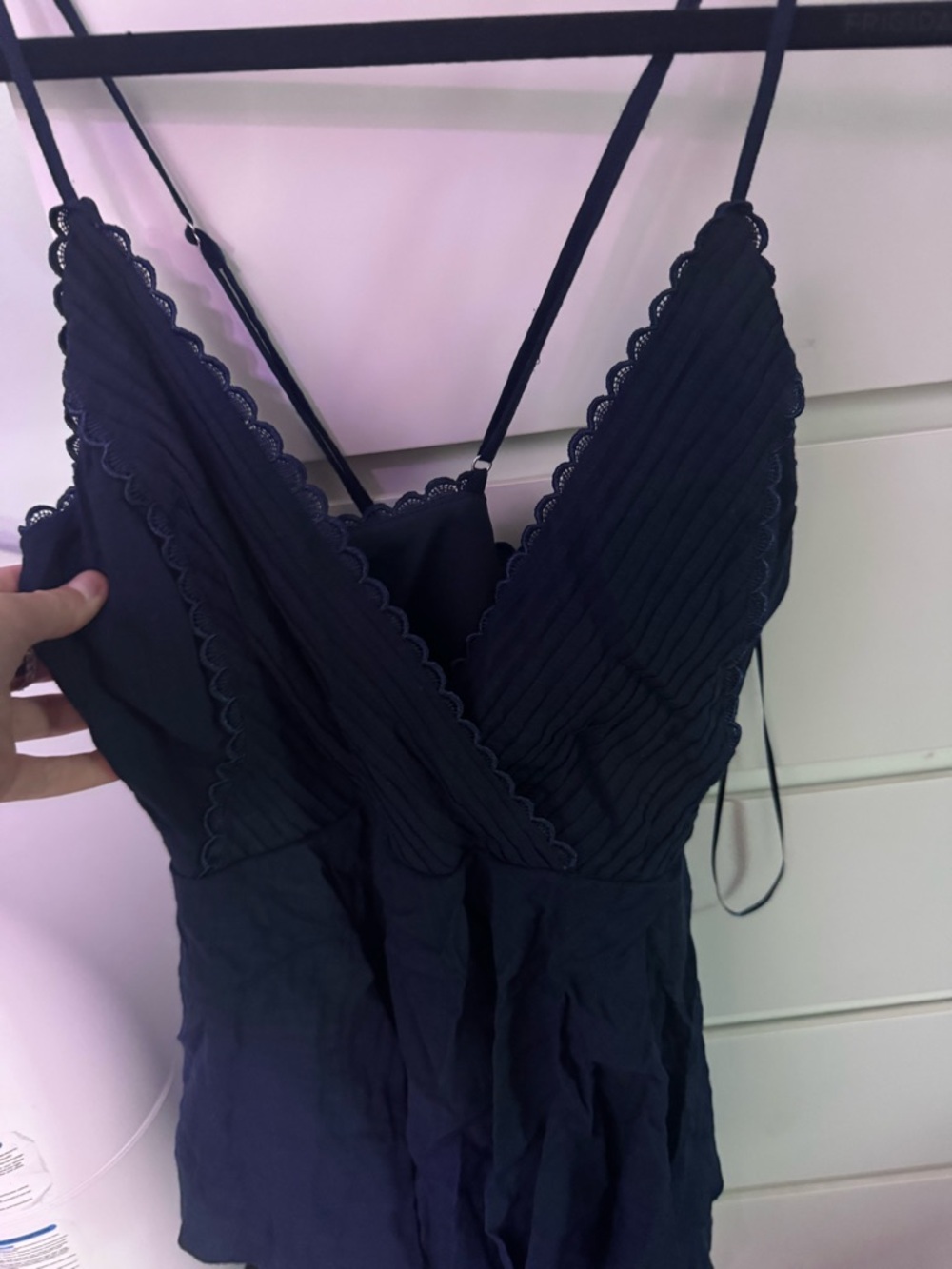 Blue Rain Navy Scalloped V-Neck Romper